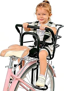 Rear Kids Bike Seat, Heavy Duty Back Mount Kid's Bike Seat for Aged 12 Month - 8 Years Old, Child Carrier Bike Chair for Bicycle Kids Seat, Foam Seat Belt with Reflective Strip
