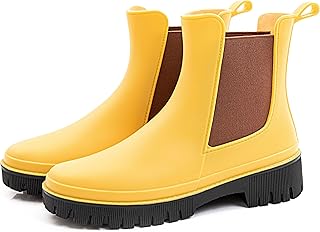 Women's Short Rain Boots Waterproof Chelsea Rain Boots For Ladies