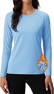 Women's Thermal Shirts Fleece Pullover Long Sleeve Undershirt Tops Warm Workout Winter Base Layer