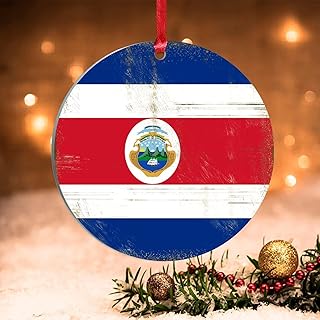 Costa Rica Flag Xmas Tree Ornaments National Flag Costa Rica Funny Christmas Hanging Decor Christmas Keepsake Acrylic Xmas Ornaments New Home to Friend