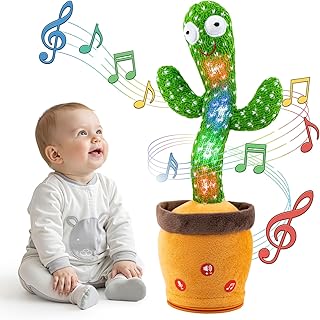 Dancing Talking Cactus Baby Toys Interactive Toy Repeating Records What You Say Volume Adjustable Singing Cactus Toddler Games with 120 Songs Easter Basket Stuffers for Kids