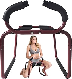 Sex Chair Multifunction Sex Position Enhancer Chair, Sex Furniture Love Position Aids Chair with Handrail, Novelty Sex Toy Sex Games Sex Bench for Couples Adult SM Games (Red)
