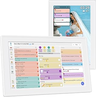 Digital Calendar with Touch Screen, Wall & Fridge Mountable, Multi-Platform Calendar Sync to 10.1 Inch Smart Electronic Chore Planner, Gifts for Mom.