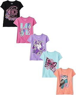 Girls' Short Sleeve Graphic T-shirts (5-Pack)
