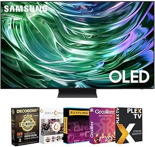 Samsung QN55S90DAFXZA 55 Inch OLED 4K Smart TV 2024 Bundle with Movie Streaming + Deco Gear 4K HDMI 2.0 Cable x2 & CPS Exclusive 12 Month Protection Pack Bundle (BEACH-CPS-261500)
