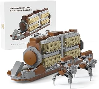 Battle Army Clone Platoon Attack Craft Building Kit 32-Piece, Battle Soldiers Troop Carrier with 2 Clankers, Building Blocks Action Figures Army Toys for Kids 6-12