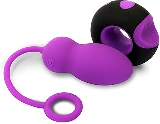 Odeco USB Rechargeable Wireless Remote Control Vibrating Silicone Bullet Egg LED Light 7-Frequency Pleasure Adult Sex Toys Vibe for Women or Couples (Purple+Black)
