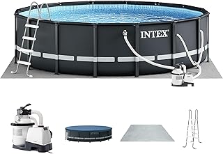 INTEX 26325EH Ultra XTR Deluxe Above Ground Swimming Pool Set: 16ft x 48in – Includes 1500 GPH Cartridge Sand Filter Pump – SuperTough Puncture Resistant – Rust Resistant – Easy to Assemble