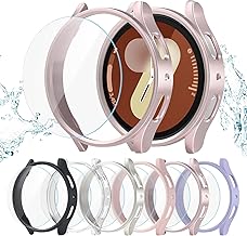6+6 Pack for Samsung Galaxy Watch 7 40mm Screen Protector Case, Hard PC Bumper + HD Anti-Fog Tempered Glass Protective Film, Waterproof Face Cover Set for Galaxy Watch 7 40mm Accessories