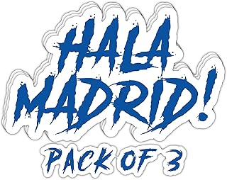 Hala Madrid Football Sticker – Vinyl Sticker for Car, Truck, and Van– Indoor and Outdoor Use for Laptop – Waterproof Decal for Mobile and Water Bottle – Removable Window Decal Imp–116
