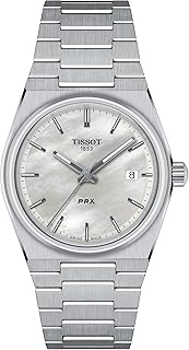 Unisex Tissot PRX 35mm Quartz Watches, Grey, Stainless Steel, 11 (T1372101111100)