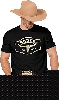 Western Cowboy Rodeo Shirts: Mens Vintage Cow Skull Graphic Tees Boho Country Concert Music T-Shirts