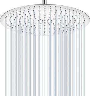 16 inch Round Rainfall Shower Head Chrome - All Metal Stainless Steel 304, Full Body Rainfall Shower with 230 Silicone Nozzles