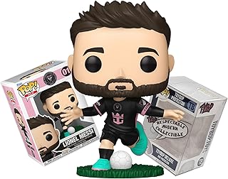 Lionel Messi Away Kit with Ball and Grass + ToyBop Protector: Miami Soccer Pop! Football Vinyl Figure (Bundled with Pop Protector Collector Case Box Gift Set)