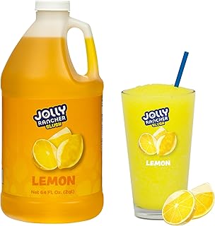 JOLLY RANCHER SLUSH® Lemon Frozen Beverage Mix – Fruit Flavor Slushie Mix for Machine, 1/2 Gallon Bottle – Drink Concentrate, 5:1 Ratio for Slushie & Frozen Drink Machines