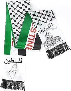 2 Pack Palestine Flag Scarf - Palestinian Neck Scarf - Arab Gifts - 6 X 53 Inch