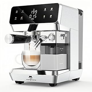 CM1833L Automatic Cappuccino Machine, 20 Bar Espresso Machine, Coffee Maker with Dual Boiler & Self-Cleaning Milk Frother, Touch Screen Latte Machine, Stainless Steel for Kitchen, Silver