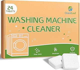 ORIENTLEAF Washing Machine Cleaner Tablets 24 Pack, Washer Machine Cleaner Tablets For HE Front Loader & Top Load Washer