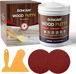 BONCART Wood Filler,Wood Putty,Wood Filler Paintable,Wood Repair Putty Stainable,9.87 Ounce White Wood Filler,Wood Furniture Repair kit,Quickly Repair Any Broken and defective Wooden Furniture