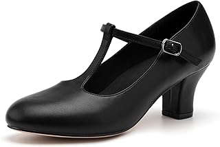 2.5" Character Shoes for Women T-Strap Dance Heels for Ballroom Salsa Tango Wedding Flamenco Latin