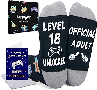 Gamer Gifts for Teen Boys - Level 13-19 Birthday Sock Gifts for 13-19 Year Old Teen