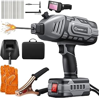 Sakerplus Portable Welding Machine, Handheld Welder Machine 110V, ARC Portable Welder with IGBT Inverter 5 Variable Current Adjustment, 30pcs 3/32" Wire Rods, Welding Helmet, Carrying Case Included
