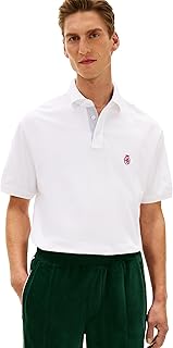 Men's Short Sleeve Casual Polo Shirts in Classic Fit with Embroidered Crest Design