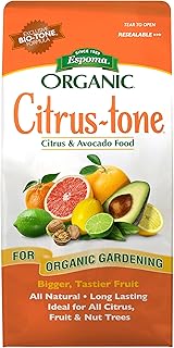 Espoma Organic Citrus-Tone 5-2-6 Natural & Organic Fertilizer and Plant Food for All Citrus, Fruit, Nut & Avocado Trees; 4 lb. Bag. Promotes Vigorous Growth & Abundant Fruit