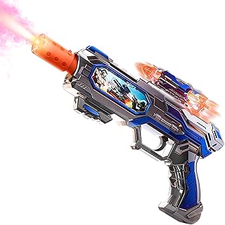 Spray Light Up Toy Gun with Sound Effects & Rotating Slide Display, Kids Toy Guns for Boys 3 4 5 6 7 Year Old for Indoor & Outdoor Play, Toddler Boy Toys Gifts for Birthday Halloween Christmas