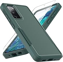 for Galaxy S20 FE 5G Case,[Military Grade Drop Tested] with HD Screen Protector,Dual Layer Protective Heavy Duty Cell Phone Cover Non-Slip Shockproof Case for Samsung Galaxy S20 FE (Dark Green)