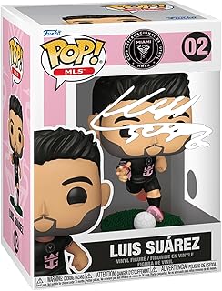 Luis Suarez #02 Facsimile Signed Reprint Laser Autographed Funko POP! MLS: Soccer Inter Miami CF Figurine with Protector Case