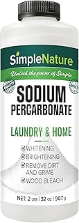 SimpleNature Sodium Percarbonate (2 lbs) - Versatile Scent-Free Cleaner for Home, Laundry, and Decking - Pure Oxygen Bleach - Convenient Container with Scoop