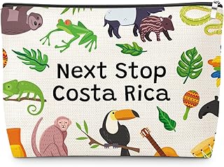 Costa Rica Vacation Gift Makeup Bag Costa Rica Souvenir Gift for Trip Lover Friend Traveler Sister Daughter Mom Women Travel Pouch Gifts for Family Honeymoon Holiday Trip Cosmetic Bag with Zipper