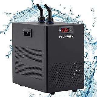 Poafamx Aquarium Chiller 26gal, 1/13 HP Small Water Chiller for Axolotl, Fish Tank Cooler with Quiet Compressor for 20-30 Gallon Saltwater Freshwater Coral Jellyfish Hydroponic