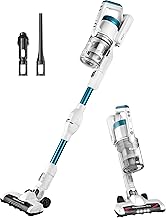 NEC185 Cordless Stick Vacuum Cleaner Convenient for Hard Floors, Rechargeable Handheld Vacuum Cleaner Portable with Powerful Motor Efficient Suction,White