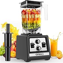 OMMO Blender for Smoothies: 1800W Peak Blenders for Kitchen, 68oz BPA-Free Pitcher, Timer & Speed Control, 6 Stainless Steel Blades, Dishwasher Safe Blender for Ice Crush/Smoothies/Frozen Drinks/Black