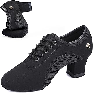 Women's Ballroom Dance Shoes 1.5 in/2 in Lace-Up Women's Latin Dance Shoes Suitable for Salsa Ballroom Modern Rhythm Jazz Banquets Teaching Practice Professional Performance