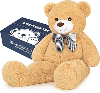 SNOWOLF Mothers Day Bear Gifts for Mom Giant Teddy Bear 47" Stuffed Animals Plush Toy, 4 Feet Cute Life Size Big Soft Bear for Boy Girl Birthday Valentine, 5 LBs, 120 CM, Light Brown