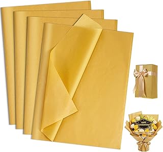 woric 160 Sheets Gold Tissue Paper for Gift Bags 20 X 14 Inches Gift Tissue Paper Bulk for Graduation Crafts Weddings Birthday Party Decorations