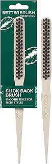 EcoTools Slick Back Hairbrush, Small Brush For The Perfect Ponytail Or Bun, Tease, Smooth, & Style Hair, Tame Frizz & Flyaways, Renewable Bamboo Handle & Vegan Boar Bristles, Cruelty-Free, 1 Count