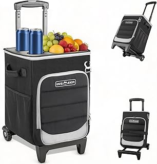 INSMEER Soft Cooler with Hard Shell & 2 Cup Holders,100% Leakproof Insulated Cooler Bag