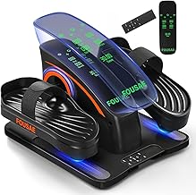 Under Desk Elliptical Machine, Upgraded 6 Adjustable Resistance &15 Speeds Electric Elliptical Leg Exerciser while Sitting for Seniors with Forward & Reverse Direction, Touch Screen and Remote Control