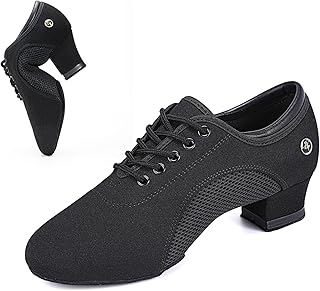 Women's Ballroom Dance Shoes 1.5 in/2 in Lace-Up Women's Latin Dance Shoes Suitable for Salsa Ballroom Modern Rhythm Jazz Banquets Teaching Practice Professional Performance