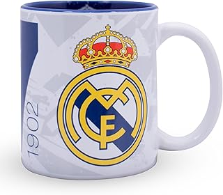 Officially Licensed Real Madrid CF Mug - 11oz, Ceramic, Dishwasher Safe, Microwave Safe Cup for Hot Drinks, Tea & Coffee, Real Madrid Merchandise, Football Gift Idea For Kids & Adults