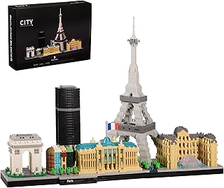 Paris Skyline Architecture Micro Building Blocks Set with Eiffel Tower and The Louvre for Adults, Unique Collectible Model Present for Ages of 14+ 3680PCS