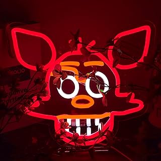 Fnaf Fox Neon Sign for Wall Decor，Five Nights LED Neon Lights for Gameroom，Birthday、Christmas Gifts for kids