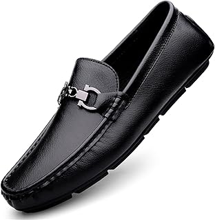 Men's Soft Cowhide Leather Casual Shoes, Non-Slip Rubber Sole, Comfortable & Versatile for Work, Driving and Shopping