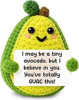 Fathers Day Dad Gifts, Graduation Gift for Him Her, Positive Crochet Avocado, Birthday Gifts for Women Men, Inspirational Support Home Office Decor for Son Daughter Dad Mom Friend Coworker