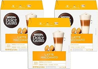 Dolce Gusto Nescafe Coffee Pods, Latte Macchiato, 16 Count, Pack of 3
