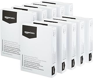 Multipurpose Copy Printer Paper, 8.5 x 11 Inches, 20 lb, 96 Bright, White, 10 Ream (5,000 Sheets)